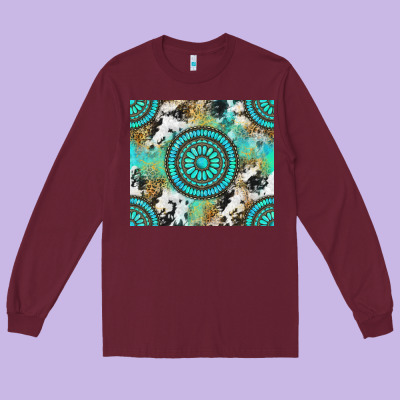 Gemstone Leopard Cowhide Long Sleeve Tee Designed By Nancycooperartshop