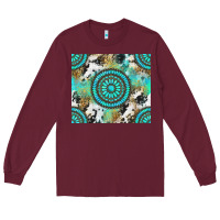 Burgundy gemstone leopard cowhide Long Sleeve Tee - NancyCooperArtShop