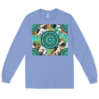 Colony Blue gemstone leopard cowhide Long Sleeve Tee - NancyCooperArtShop