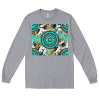 Heather Grey gemstone leopard cowhide Long Sleeve Tee - NancyCooperArtShop