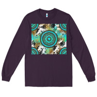 Plum gemstone leopard cowhide Long Sleeve Tee - NancyCooperArtShop