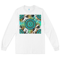 White gemstone leopard cowhide Long Sleeve Tee - NancyCooperArtShop