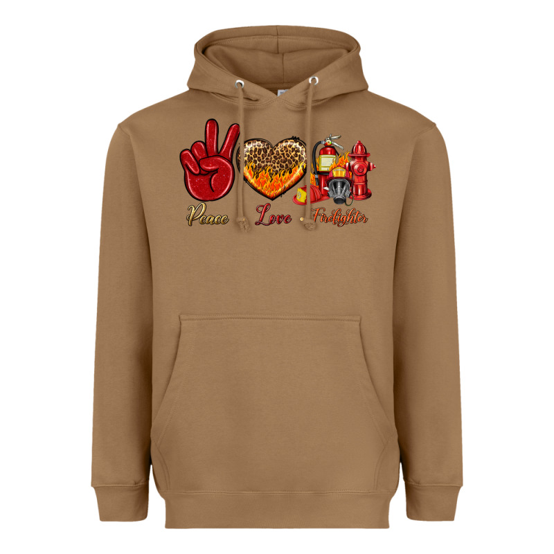 Peace Love Firefighter Heavyweight Hoodie by BundleAndBundleShop | Teevron