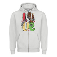 Dove Grey love juneteenth Zipper Hoodie - MaliasSmallBusiness