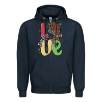 Navy love juneteenth Zipper Hoodie - MaliasSmallBusiness