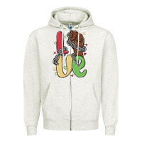 Oatmeal Heather love juneteenth Zipper Hoodie - MaliasSmallBusiness
