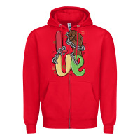 Red love juneteenth Zipper Hoodie - MaliasSmallBusiness