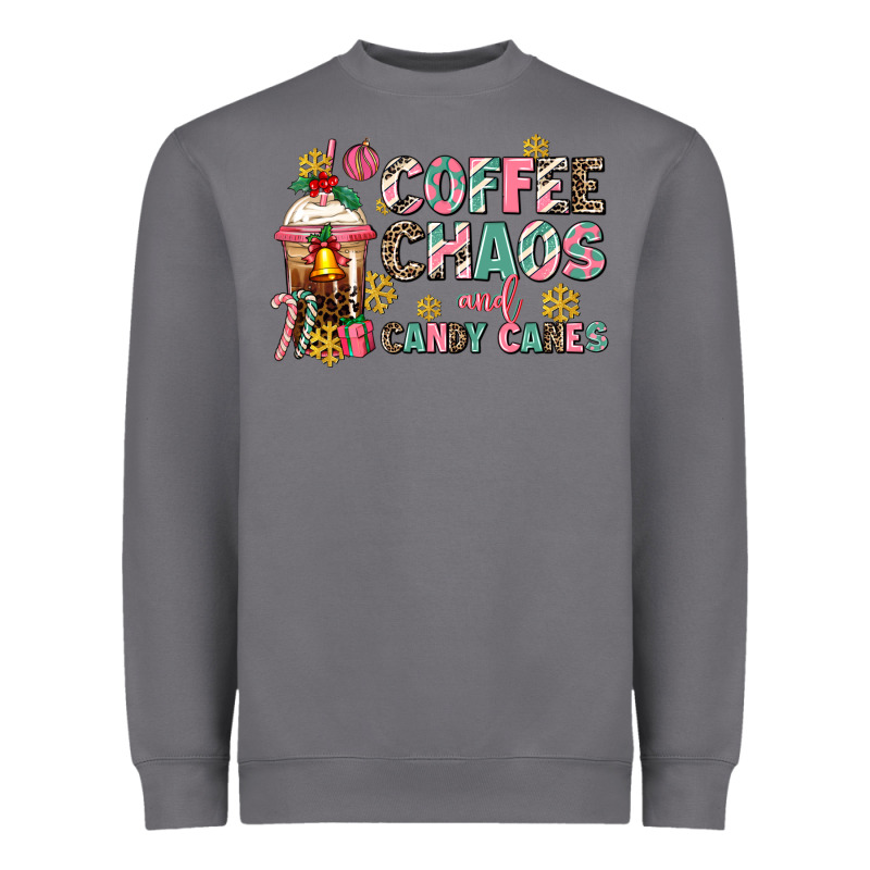 Coffee Chaos And Candy Canes Heavyweight Sweatshirt by AdoDesignShop | Teevron