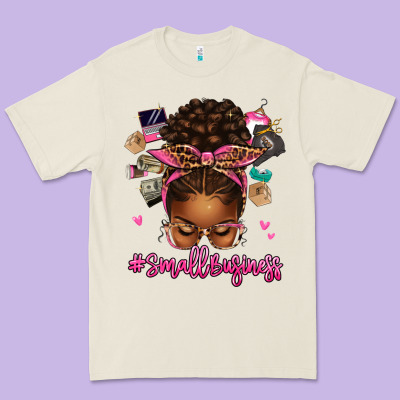 Small Business Afro Messy Bun Premium Tee Designed By Texasbilliewilder