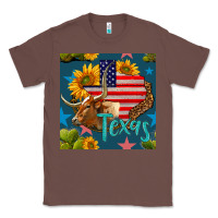 Chestnut 4th of july texas map with cow seamless pattern Classic Tee - BundleAndBundleShop