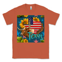 Copper 4th of july texas map with cow seamless pattern Classic Tee - BundleAndBundleShop