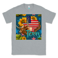 Heather Grey 4th of july texas map with cow seamless pattern Classic Tee - BundleAndBundleShop