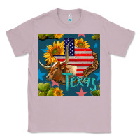 Lilac 4th of july texas map with cow seamless pattern Classic Tee - BundleAndBundleShop