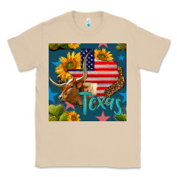 Mushroom 4th of july texas map with cow seamless pattern Classic Tee - BundleAndBundleShop