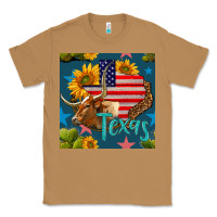 Toasted Coconut 4th of july texas map with cow seamless pattern Classic Tee - BundleAndBundleShop