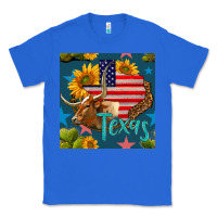 True Royal 4th of july texas map with cow seamless pattern Classic Tee - BundleAndBundleShop