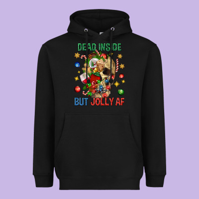 Dead Inside But Jolly Af Heavyweight Hoodie Designed By Bundleandbundleshop