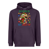 Plum Dead Inside But Jolly Af Heavyweight Hoodie - BundleAndBundleShop