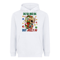 White Dead Inside But Jolly Af Heavyweight Hoodie - BundleAndBundleShop