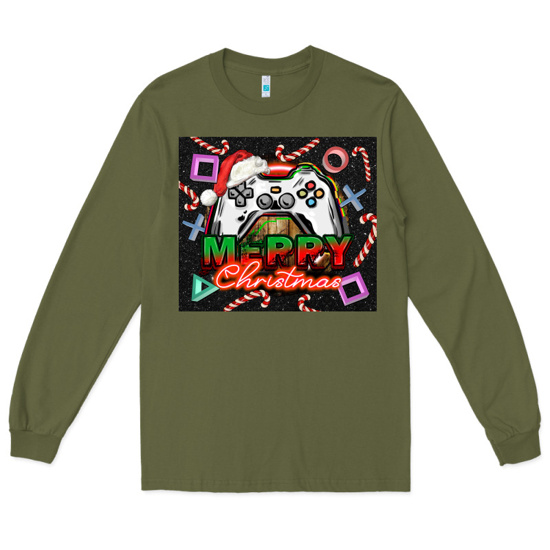 Gamer Merry Christmas Long Sleeve Tee by NancyCooperArtShop | Teevron