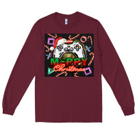 Burgundy gamer merry christmas Long Sleeve Tee - NancyCooperArtShop