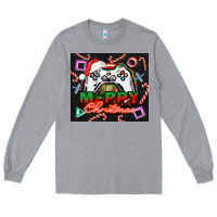 Heather Grey gamer merry christmas Long Sleeve Tee - NancyCooperArtShop
