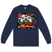 Navy gamer merry christmas Long Sleeve Tee - NancyCooperArtShop