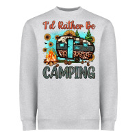Heather Grey i'd rather be camping Heavyweight Sweatshirt - JahusDesignShop