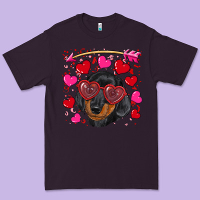 Premium Tee valentine's day  dachshund puppy