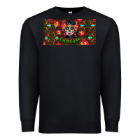 Black Chingona Sugar Skull License Plate Premium Sweatshirt - BundleAndBundleShop