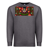 Charcoal Heather Chingona Sugar Skull License Plate Premium Sweatshirt - BundleAndBundleShop