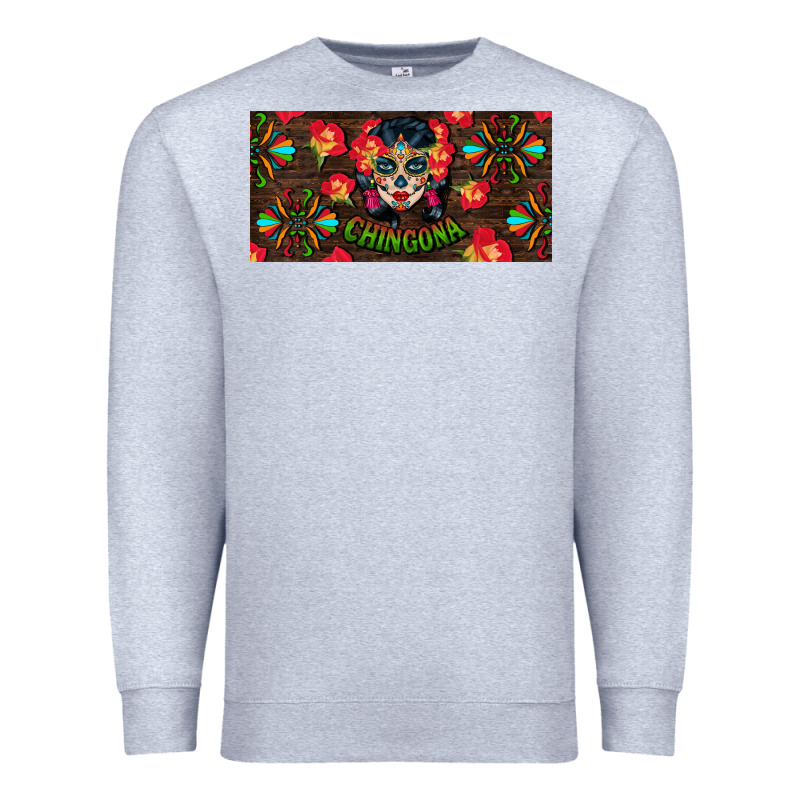 Chingona Sugar Skull License Plate Premium Sweatshirt by BundleAndBundleShop | Teevron