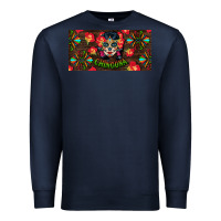 Navy Chingona Sugar Skull License Plate Premium Sweatshirt - BundleAndBundleShop