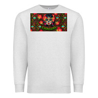 Oatmeal Heather Chingona Sugar Skull License Plate Premium Sweatshirt - BundleAndBundleShop