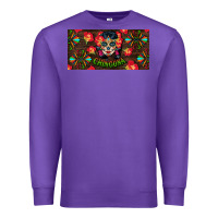 Purple Chingona Sugar Skull License Plate Premium Sweatshirt - BundleAndBundleShop