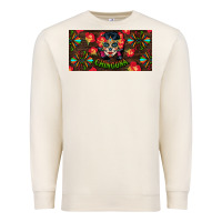 Sandshell Chingona Sugar Skull License Plate Premium Sweatshirt - BundleAndBundleShop