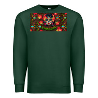 Sports Green Chingona Sugar Skull License Plate Premium Sweatshirt - BundleAndBundleShop