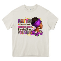 Cream Faith it does not make things easy Heavy Core Tee - RanaPortraitStore