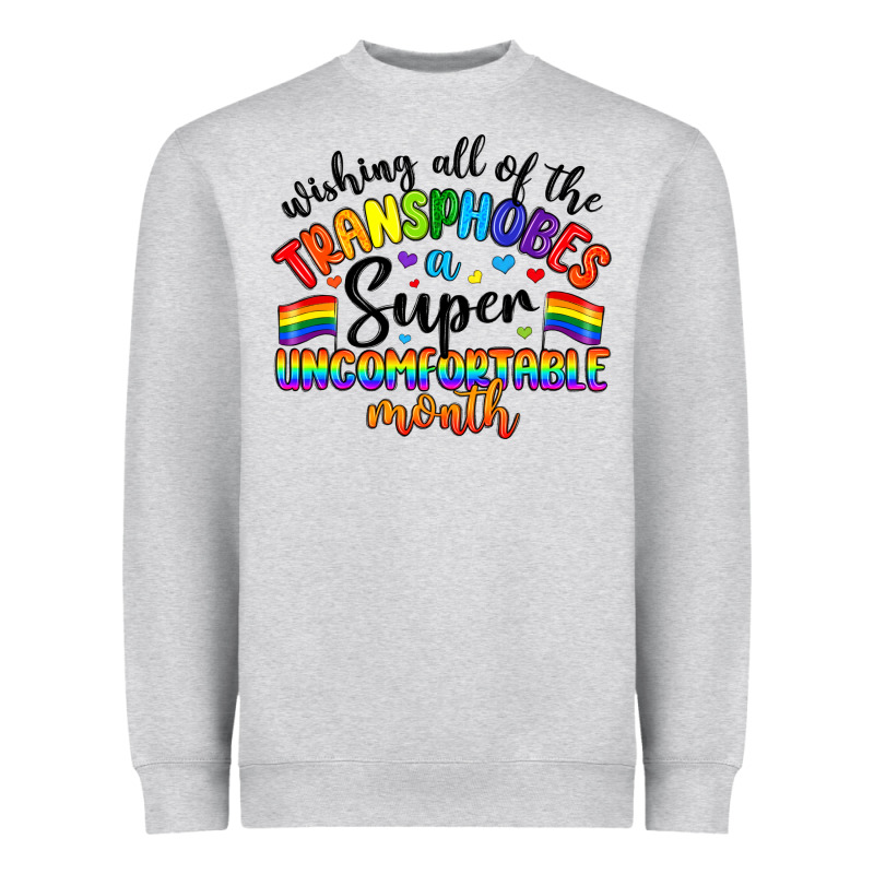 Wishing All Of The Transphobes Uncomfortable Month Heavyweight Sweatshirt by Artiststas | Teevron