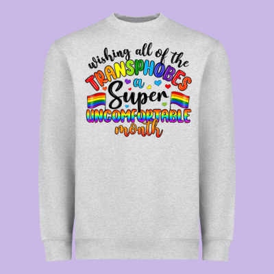 Wishing All Of The Transphobes Uncomfortable Month Heavyweight Sweatshirt Designed By Artiststas