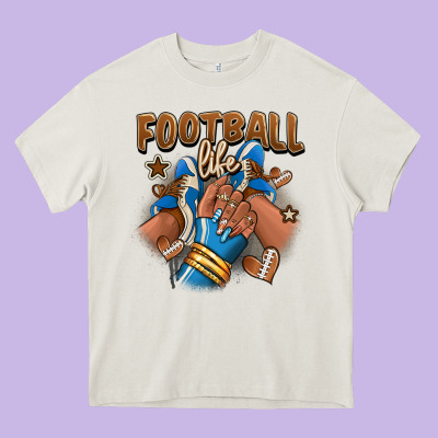 Heavy Core Tee Football life afro girl sneakers