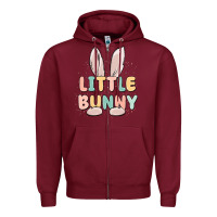 Burgundy little bunny malias Zipper Hoodie - MaliasSmallBusiness