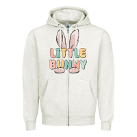 Oatmeal Heather little bunny malias Zipper Hoodie - MaliasSmallBusiness