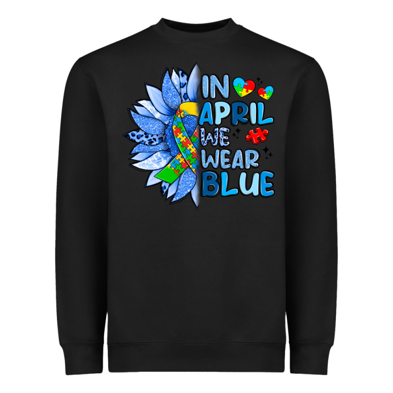 In April We Wear Blue Sunflower Heavyweight Sweatshirt by Artiststas | Teevron