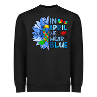 Black in april we wear blue sunflower Heavyweight Sweatshirt - Artiststas