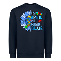 Navy in april we wear blue sunflower Heavyweight Sweatshirt - Artiststas