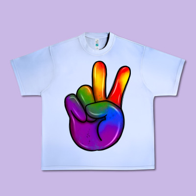 Pride Peace Hand Urban Heavy Tee Designed By Jahusdesignshop