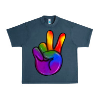 Midnight Navy pride peace hand Urban Heavy Tee - JahusDesignShop