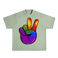 Oil Green pride peace hand Urban Heavy Tee - JahusDesignShop
