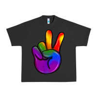 Pigment Black pride peace hand Urban Heavy Tee - JahusDesignShop